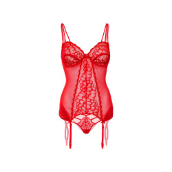 DARING Intimates Bustier Porte-Jarretelles Lace Cami Rouge